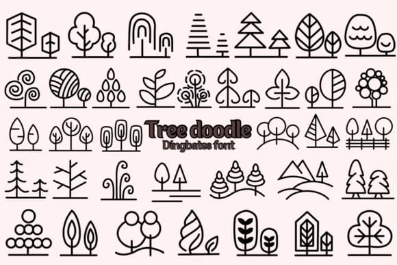 Tree Doodle by Chonada — Dingbats Font