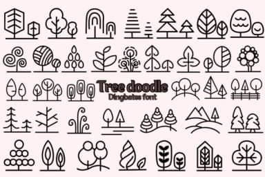 Tree Doodle by Chonada — Dingbats Font — thumbnail 1