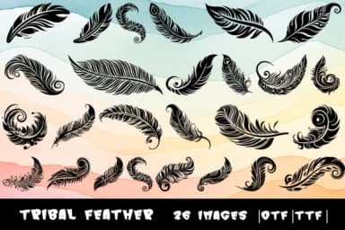 Tribal Feather by MOMAT THIRTYONE — Dingbats Font — thumbnail 1