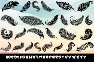 Tribal Feather by MOMAT THIRTYONE — Dingbats Font — thumbnail 2