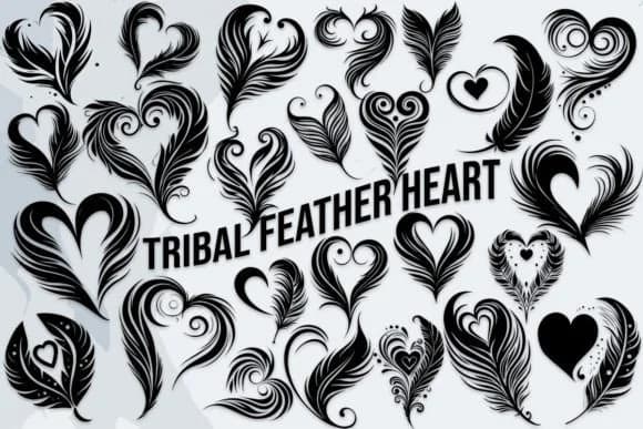 Tribal Feather Heart by MOMAT THIRTYONE — Dingbats Font