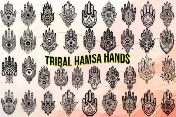 Tribal Hamsa Hands by MOMAT THIRTYONE — Dingbats Font