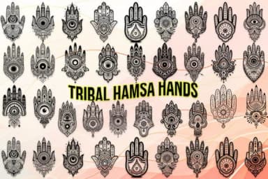 Tribal Hamsa Hands by MOMAT THIRTYONE — Dingbats Font — thumbnail 1