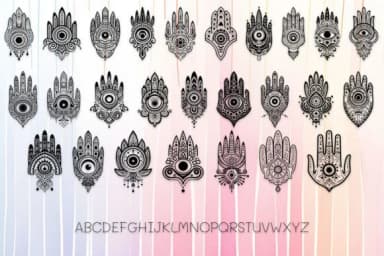 Tribal Hamsa Hands by MOMAT THIRTYONE — Dingbats Font — thumbnail 2