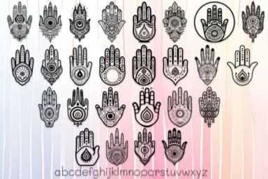 Tribal Hamsa Hands by MOMAT THIRTYONE — Dingbats Font — thumbnail 3