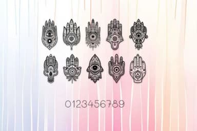 Tribal Hamsa Hands by MOMAT THIRTYONE — Dingbats Font — thumbnail 4