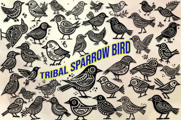 Tribal Sparrow Bird by MOMAT THIRTYONE — Dingbats Font