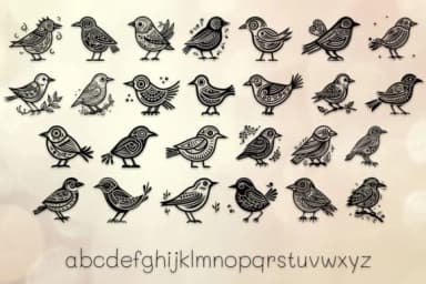 Tribal Sparrow Bird by MOMAT THIRTYONE — Dingbats Font — thumbnail 3