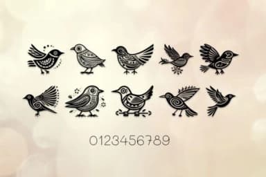 Tribal Sparrow Bird by MOMAT THIRTYONE — Dingbats Font — thumbnail 4