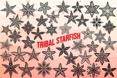 Tribal Starfish by MOMAT THIRTYONE — Dingbats Font — thumbnail 1