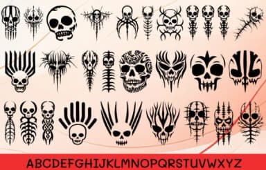 Tribal Sugar Skulls by MOMAT THIRTYONE — Dingbats Font — thumbnail 2