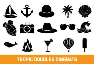 Tropic Doodles by LUXURY T-SHIRT STORE — Dingbats Font — thumbnail 1