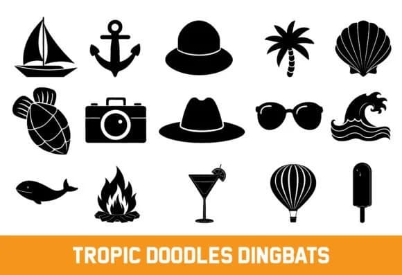 Tropic Doodles by LUXURY T-SHIRT STORE — Dingbats Font