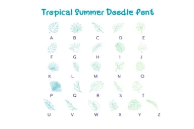 Tropical Summer Doodle by Pui Art — Dingbats Font — thumbnail 6