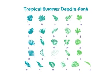Tropical Summer Doodle by Pui Art — Dingbats Font — thumbnail 7