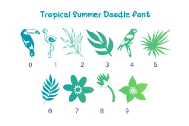 Tropical Summer Doodle by Pui Art — Dingbats Font — thumbnail 8