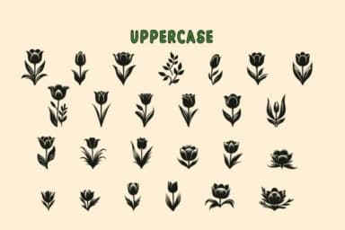 Tulips Flower by Eystore — Dingbats Font — thumbnail 2