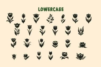 Tulips Flower by Eystore — Dingbats Font — thumbnail 3