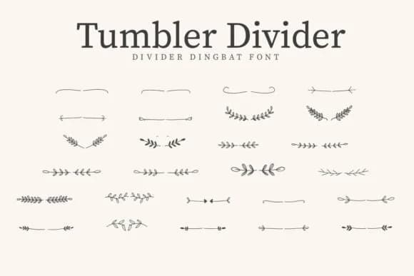 Tumbler Divider by CraftedType Studio — Dingbats Font