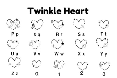 Twinkle Heart by Nun Sukhwan — Dingbats Font — thumbnail 7