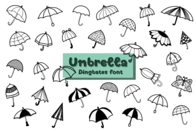 Umbrella by Chonada — Dingbats Font — thumbnail 1