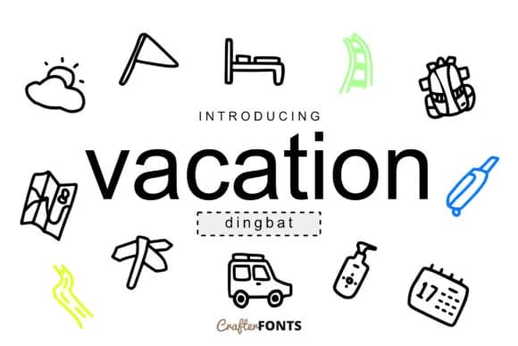 Vacation by CrafterFonts — Dingbats Font