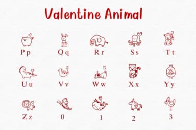 Valentine Animal by Nongyao — Dingbats Font — thumbnail 3