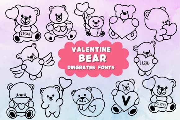 Valentine Bear by Natchuta — Dingbats Font