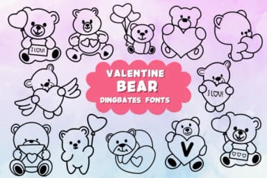 Valentine Bear by Natchuta — Dingbats Font — thumbnail 1