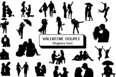 Valentine Couple by Ketsarin — Dingbats Font — thumbnail 1