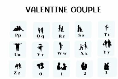 Valentine Couple by Ketsarin — Dingbats Font — thumbnail 3