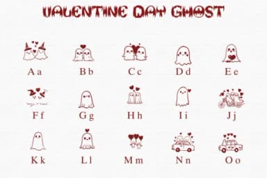 Valentine Day Ghost by Nongyao — Dingbats Font — thumbnail 2