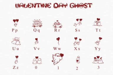 Valentine Day Ghost by Nongyao — Dingbats Font — thumbnail 3