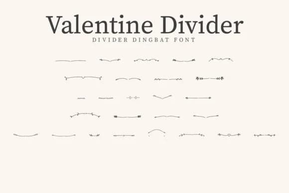 Valentine Divider by CraftedType Studio — Dingbats Font