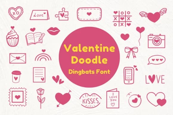 Valentine Doodle by Nun Sukhwan — Dingbats Font