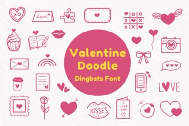 Valentine Doodle by Nun Sukhwan — Dingbats Font — thumbnail 1