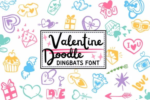 Valentine Doodle by PraewDesigns — Dingbats Font