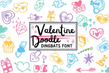 Valentine Doodle by PraewDesigns — Dingbats Font — thumbnail 1