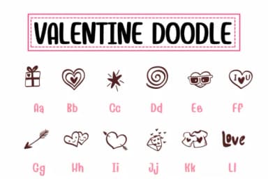 Valentine Doodle by PraewDesigns — Dingbats Font — thumbnail 2