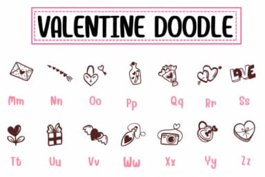 Valentine Doodle by PraewDesigns — Dingbats Font — thumbnail 3