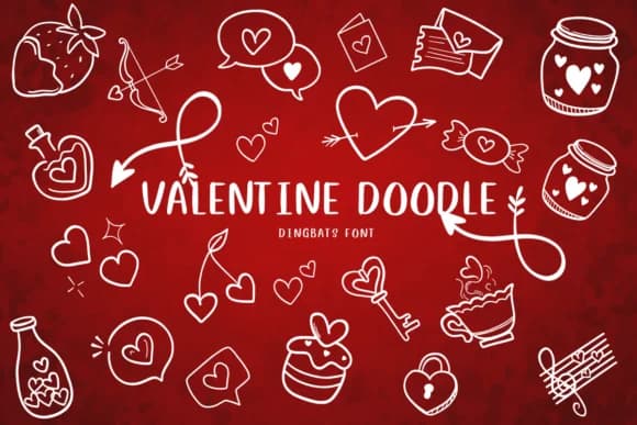 Valentine Doodle by CHANOK — Dingbats Font