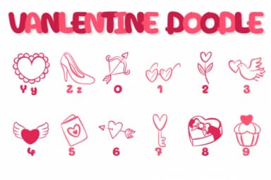 Valentine Doodle by Chonada — Dingbats Font — thumbnail 4