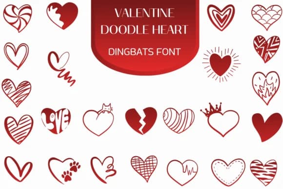 Valentine Doodle Heart by Heartcraft Atelier — Dingbats Font
