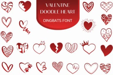 Valentine Doodle Heart by Heartcraft Atelier — Dingbats Font — thumbnail 1