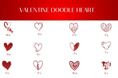 Valentine Doodle Heart by Heartcraft Atelier — Dingbats Font — thumbnail 3