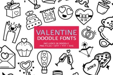 Valentine Doodle by digitalplannerland — Dingbats Font — thumbnail 1