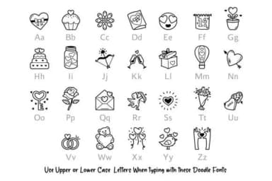 Valentine Doodle by digitalplannerland — Dingbats Font — thumbnail 2