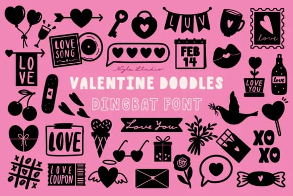 Valentine Doodles by Nyla.studio — Dingbats Font