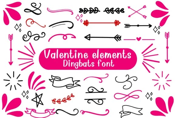 Valentine Elements by Nongyao — Dingbats Font