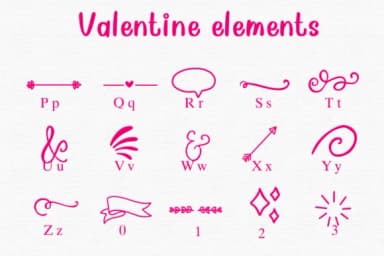 Valentine Elements by Nongyao — Dingbats Font — thumbnail 3